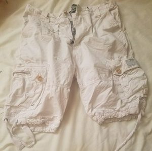White cargo shorts